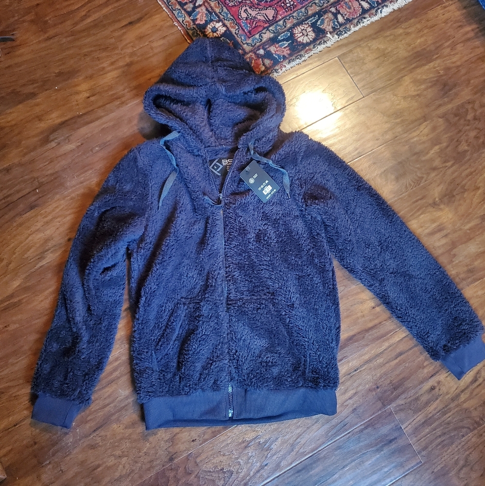 NWT Fuzzy Sherpa Zip Hoodie